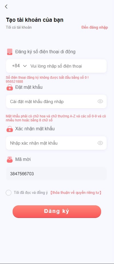 Đăng ký VN168 với các bước đơn giản